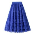 thumbnail image 1 of Birdeem Womens Solid Color Ruffled Mesh Skirt High Waist Prom Poached Skirt Half-Length Skirt, 1 of 7