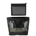thumbnail image 2 of 3-Piece Set of Mesh Makeup Bags | Black Nylon Travel Organizer Pouches with Zipper | Small, Medium & Large Bags for Women, School, Office & Toiletries, 2 of 9