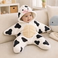 thumbnail image 5 of GiLiling Baby Cow Starfish Hooded Onesie for Boys Girls, Fleece Swaddle Jumpsuit, Infant Outfit Newborn Halloween Photo Prop Sleep Sack, 5 of 7