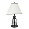 thumbnail image 3 of Aspen Creative 40140-02, Two Pack Set – 22" High Traditional Metal Wire Table Lamp, Matte Black Finish and Empire Shaped Lamp Shade in Off White, 14" Wide, 3 of 5