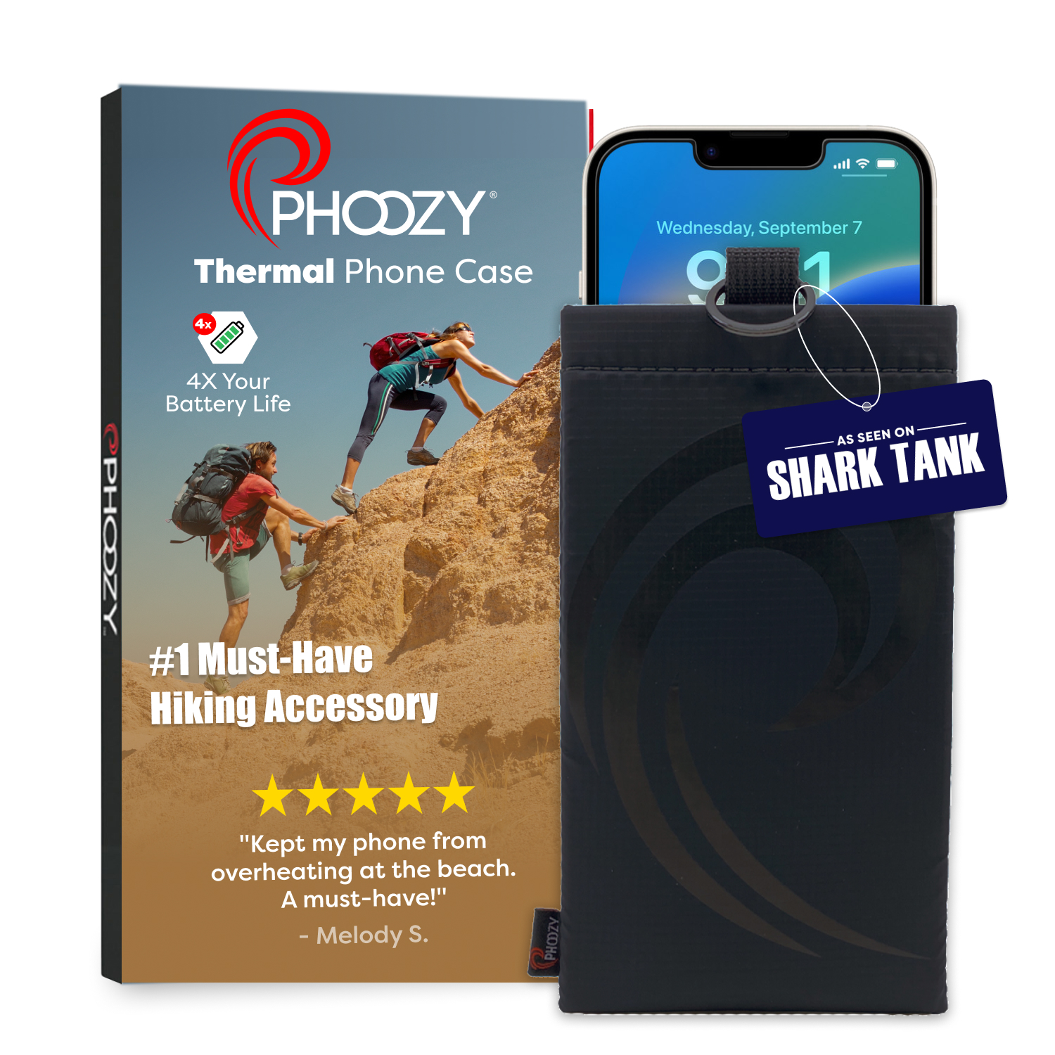 PHOOZY Thermal Phone Case Apollo II, Medium, Blackout