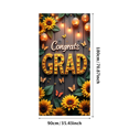 thumbnail image 3 of Congrats Grad Banner Sunflower Decor Backdrop Graduation Party Decoration Background Props Indoor Outdoor Celebration Removable Easy Setup, 3 of 4