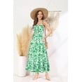 thumbnail image 2 of Womens 2025 New Summer Maxi Dress Sleeveless Floral Spaghetti Strap Smocked Boho Beach Long Dress with Pockets, 2 of 12