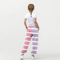 thumbnail image 3 of Delliss Girls' Stripe Print Drawstring Comfy Lantern Pants With Pockets 3-14 Years Purple 11 Years, 3 of 7