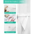 thumbnail image 3 of No Hook Shower Curtain with Snap in Liner, Summer Ocean Turtle Starfish Seashell Jellyfish Pearl Seaweed Shower Curtains for Bathroom, Washable Shower Curtain Liner Set with Mesh Top Window, 60"x72", 3 of 6