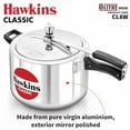 thumbnail image 2 of Hawkins Classic CL8W 8 L Aluminum Pressure Cooker, Medium, Silver, 8-Liter Wide Body, 2 of 7