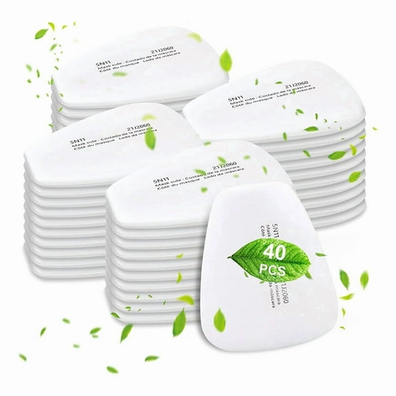 40PCS 5N11 Respirator Filter Cotton, Replacement Particulate Cotton for 6200, 6502, 7502, 6800, and FF402 Series