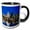 Black/White, variant on 3drose, Canada, British Columbia, Victoria, Twilight Inner Harbor., 15oz Two-tone Black Mug