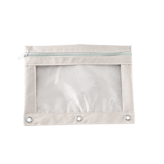 Todaioua 3 Ring Binder Pencil Pouches, Pencil Pouch for 3 Ring Binder, Zippered Clear Window Pencil Case for Binder with Rivet Enforced Hole 3 Ring for Office Classroom College Supplies