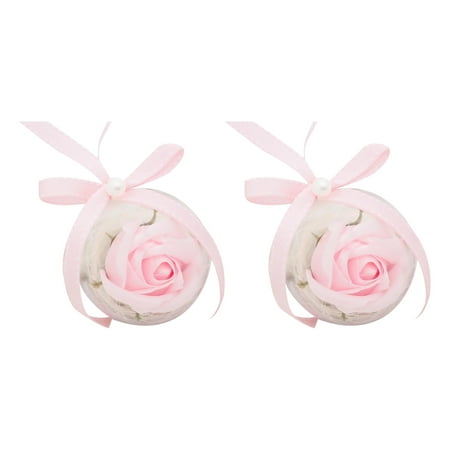 

2Pcs Rose Plastic Ball Pendant Soap Flower Decoration Valentine s Day Gift