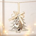 thumbnail image 2 of Toycle Hollow Metal Christmas Ornaments Golden Hanging Decor With Bow Crystal Xmas Tree Decorations For Decor B, 2 of 6