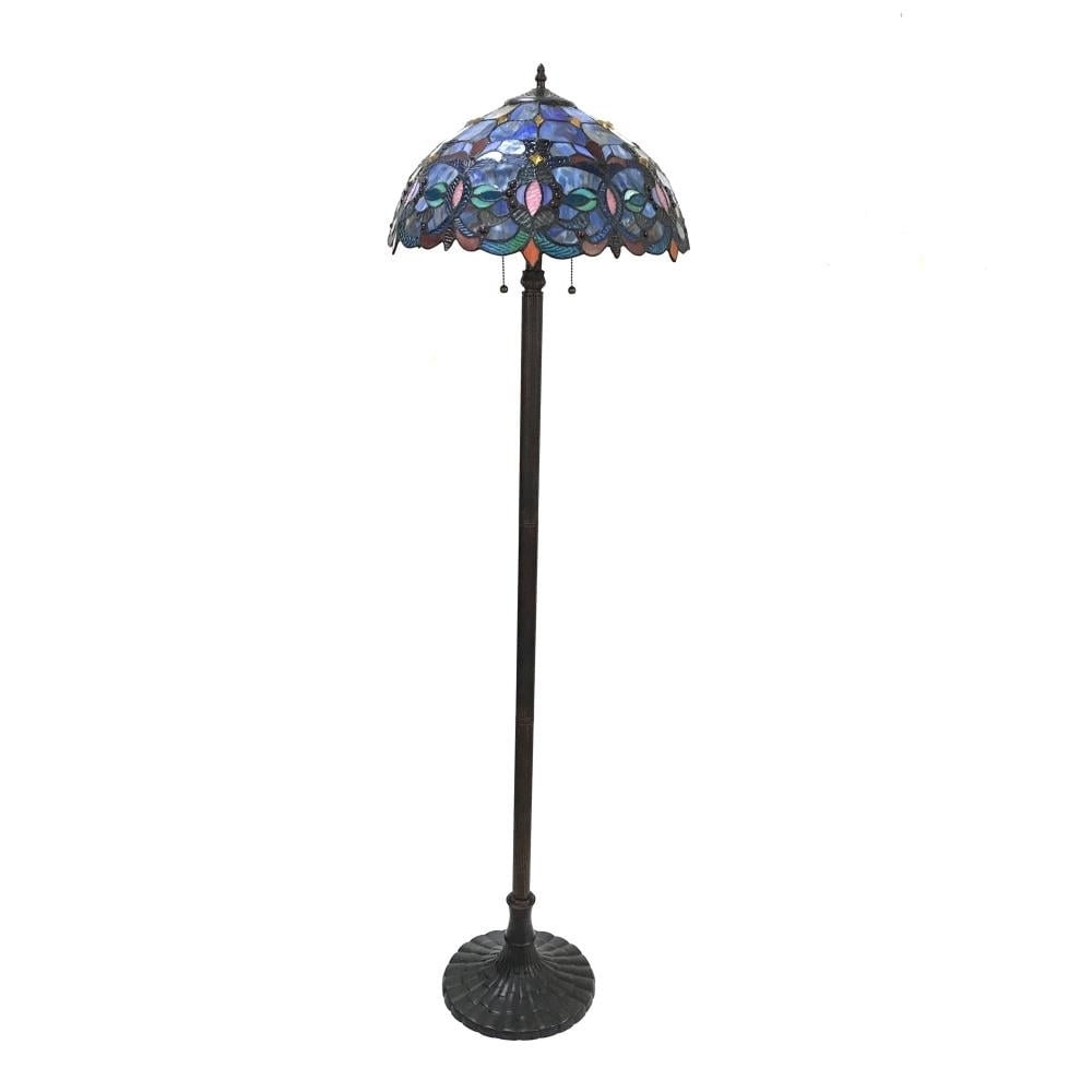 CHLOE Lighting PRISCILLA Tiffany-style 2 Light Victorian Floor Lamp 18" Shade
