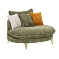 thumbnail image 2 of 65.00 Inches Long, Corduroy Sofa Fabric with Three Matching Pillows and Two Spacious and Comfortable Seats for Apartment Office Living Room (Green), 2 of 11