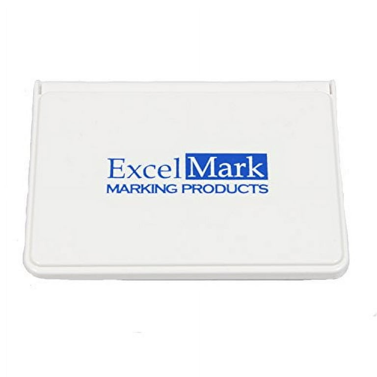 ExcelMark Red Ink Pad for Rubber Stamps 2-1/8 inch by 3-1/4 inch, Blue