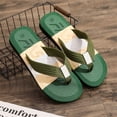 thumbnail image 2 of longantii Men's Flip Flops with Arch Support - Beach Sandals Quick-Dry EVA & Woven Straps Green, 2 of 7