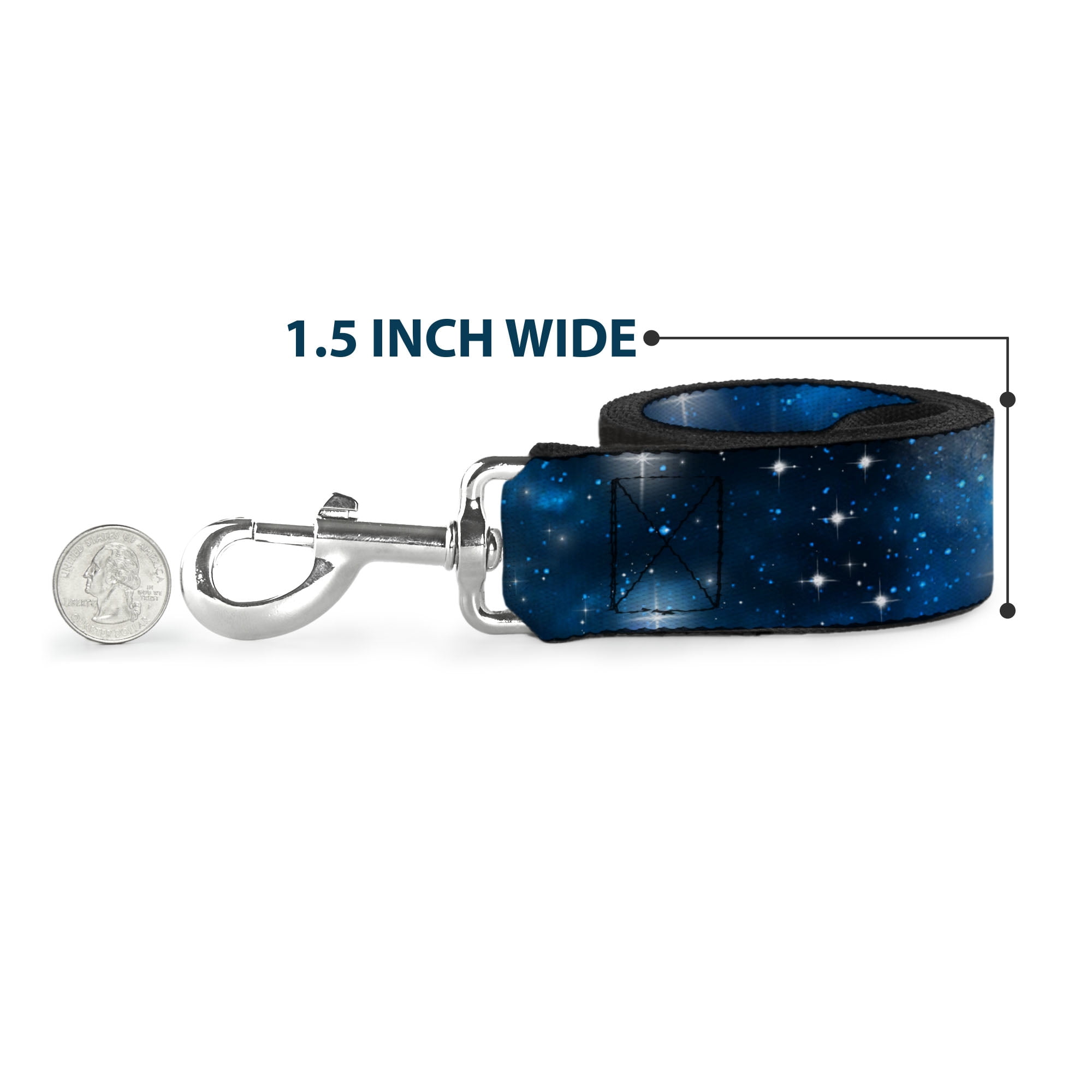 Buckle-Down Pet Leash, Dog Leash, Galaxy Blues Blues, 6 Feet Long 1.0 Inch Wide