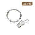 thumbnail image 3 of Unique Bargains Curtain Rings with Clips, 36pack Drapery Curtain Clip Rings, 0.98 Inch Curtain Clip Rings Hooks (Silver), 3 of 5