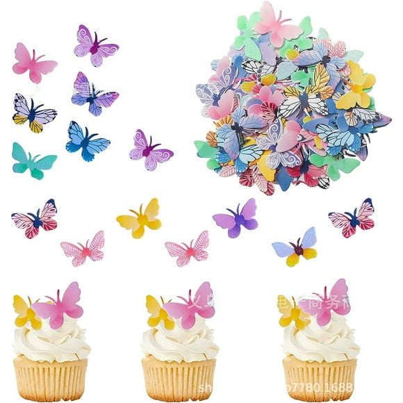 Export-Grade Eco-Friendly Wafer Paper Decorations: 320 Mixed Hollow-Out Butterfly Shapes for Cakes & Pastries, Bulk Pack of 120 Pieces – Premium Baking Supplies for International Customers