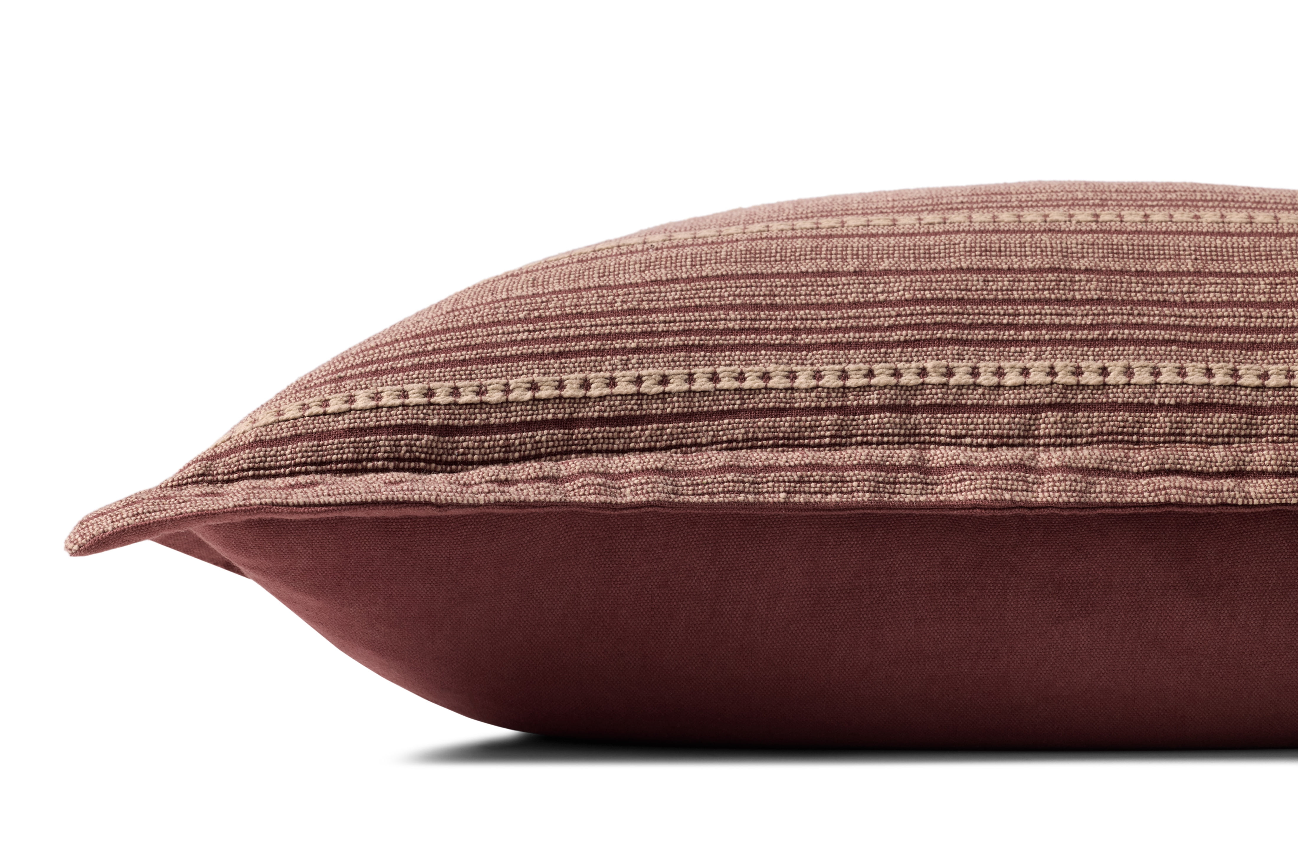 Chris Loves Julia x Loloi Howie Wine / Natural 13'' x 21'' Decorative Pillow