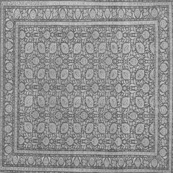 Ahgly Company Indoor Square Persian Gray Traditional Area Rugs, 3' Square