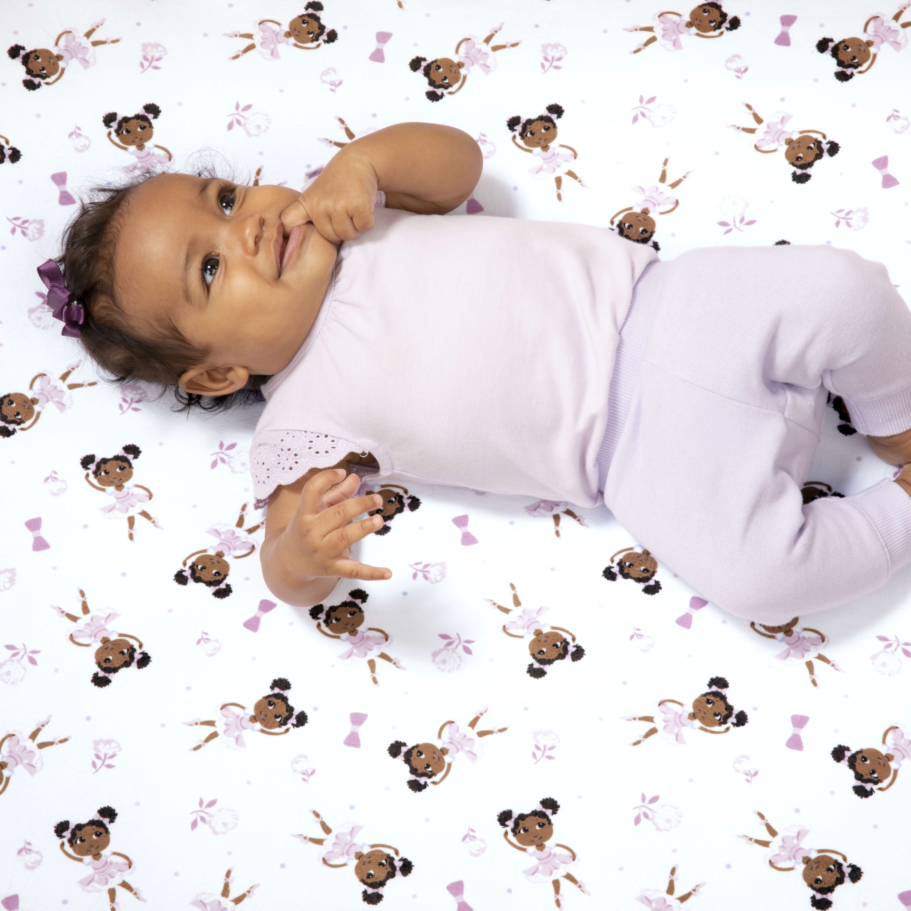 Little Muffincakes Extra Soft Fitted Crib Sheet, Ballerina Theme (Zhara) - Standard Size, 1 Pack, Pink