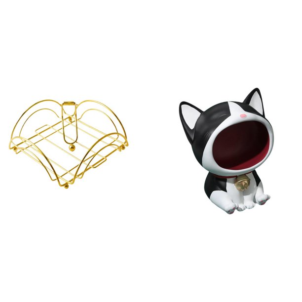 Servilletero,Servilletero Soporte para pañuelos de papel de mesa,Dispensador de servilletas vertical con base de hierro,Estatua de escritorio,Estatua de gato con forma de cuenco para