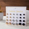 thumbnail image 2 of ziyahi 12 Pairs Rhinestones Girls Earring Set Crystal Ear Stud Earrings Multiple styles No.09 9, 2 of 6