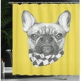 thumbnail image 4 of Ambesonne Bulldog Shower Curtain, French Breed Retro Style, 69"Wx70"L, Pale Earth Yellow Grey, 4 of 5