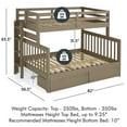 thumbnail image 6 of My Bed Now Acadia Twin-over-Full 2-Drawer Wood Bunk Bed w/ Ladder in Slate Brown, 6 of 6