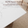 thumbnail image 6 of AHB 47.3" Round Dining Table for 4-6, Solid Wood Pedestal Base, Brown Modern Kitchen & Dining Room Table with a Replaceable Square Marble Tabletop, 6 of 10