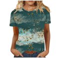 thumbnail image 1 of Birdeem Mode Femmes Été Col Rond Manches Courtes T-Shirt Imprimé Décontracté Blouse, 1 of 1