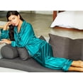 thumbnail image 4 of Womens Silk Satin Pajamas Set Sleepwear Loungewear,Green Striped, 4 of 5