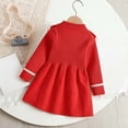 thumbnail image 4 of Antinious Girls Long Sleeve Round Neck Solid Knit Beaded Holiday Princess Dress, 4 of 5