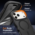 thumbnail image 4 of Funda magnética para iPhone 17 Pro Max, compatible con MagSafe, diseño de marco ondulado transparente 2025, funda protectora de borde suave, bonita, transparente, mate, a prueba de golpes, 4 of 6