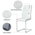 thumbnail image 3 of 8 Pieces Dinner Chairs, Faux Leather Dinning Chairs with High Backrest and Upholstered Cushion Seat, Modern Dining Table Chairs with C-shaped Tube Legs, White, 3 of 9