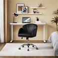thumbnail image 2 of Alden Design Modern Rolling Desk Chair with Armrests for Home Office, Black, 2 of 9