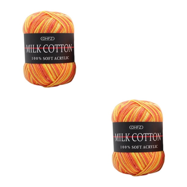 Inteprter Hilo de 3 capas para tejer a mano, 50g por bola, bufanda, Almohada, manta, ganchillo, suave, algodón de leche 12 # 2piezas Inteprter CBP049432