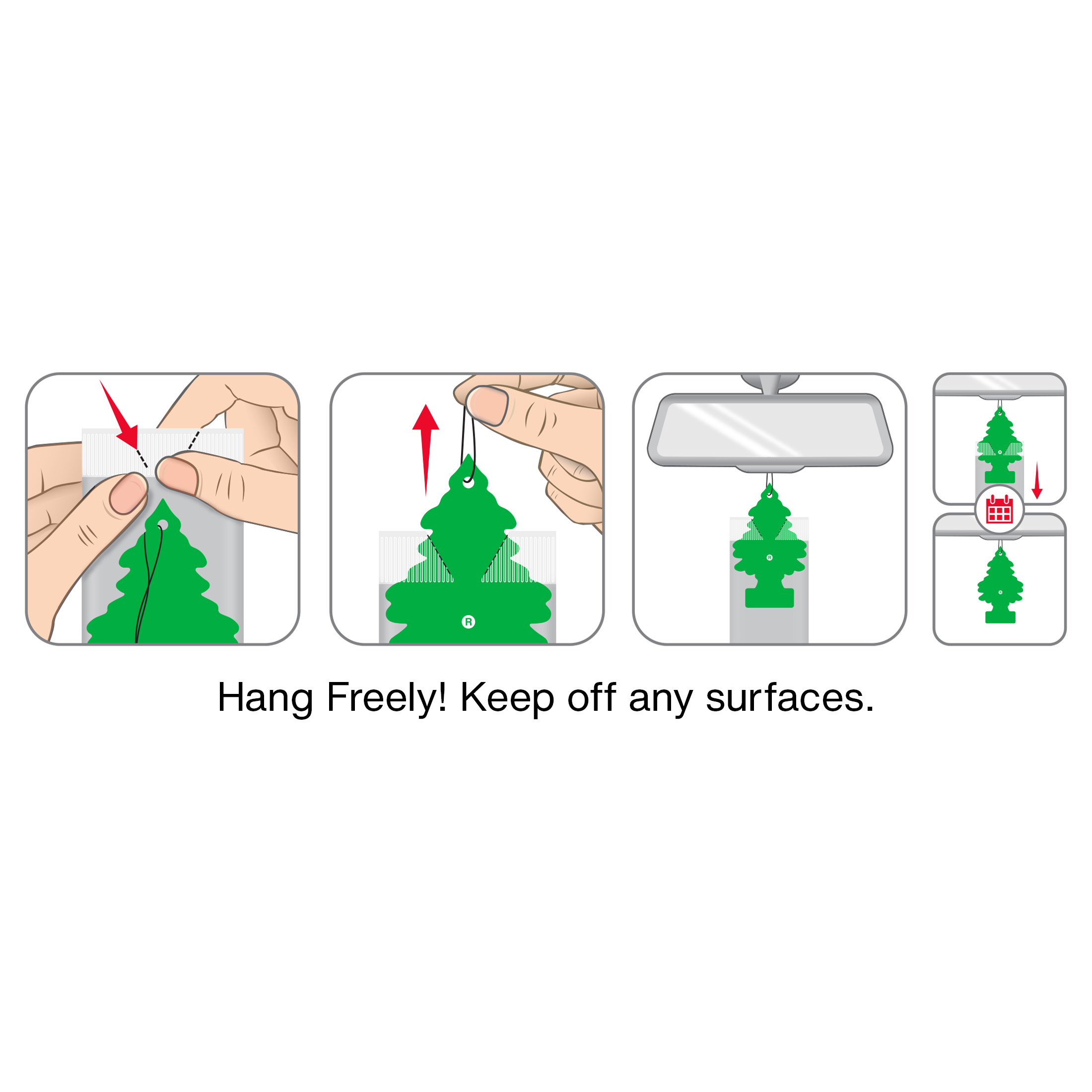 Little Trees Auto Air Freshener, Hanging Card, New Car Scent Fragrance 3-Pack - image 5 of 9