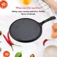 thumbnail image 3 of Alpine Cuisine Round Comal Cast Iron 10 Inch Seasoned Coating Black with Durable Single Handle – Comfortable Comal For Cooking, Even Heating & Versatile Kitchen Cookware Color Sleeve Bag Packing, 3 of 8