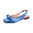 thumbnail image 2 of IEMIEMIEM Women's Slingback Flats Bow Comfortable Square Toe Flats for Women Dressy Slip On Casual Work Office Party Flats Dress Shoes Blue 6.5 Wide, 2 of 3