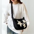 thumbnail image 1 of Bolso bandolera para mujer, bolso de hombro informal con patrón de estrella para ir al trabajo al aire libre Negro, 1 of 8