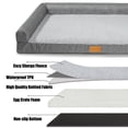 thumbnail image 5 of Exclusivo Mezcla Orthopedic Pet Bed for Medium Dogs 36"X24", L Shaped Waterproof Dog Beds with Removable Washable Cover, Gray, 5 of 7