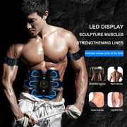 2 Sets EMS Electric Smart Trainer Belt USB Rechargeable Electric Body Slimming Massager for Abdomen/Arm/Leg Home Office Exercise