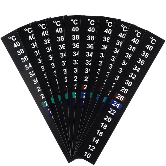 CATIEBYE 10Pcs Thermometer Stick with Color Indicator for Aquarium Surface Temperature Monitoring