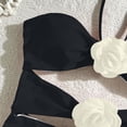 thumbnail image 5 of UTSJKR Women's Floral 3D Rose Halter One-Piece Swimsuit, Sexy Cutout Waist Cheeky Bathing Suit for Beach & Vacation Black S, 5 of 6