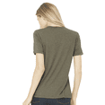 thumbnail image 4 of BELLA+CANVAS Women Relaxed Fit Triblend Tee, Short Sleeve Crew Neck Shirt, Olive Triblend, M, 4 of 5