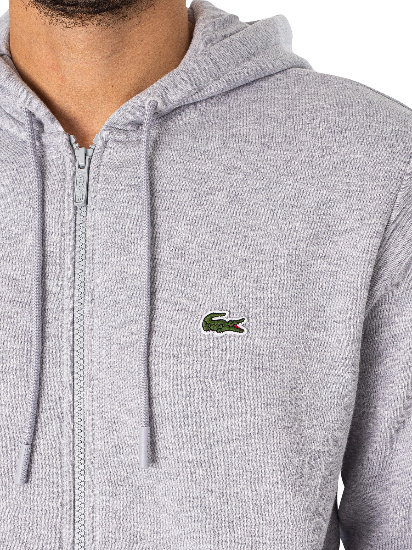 Gray lacoste hoodie sale