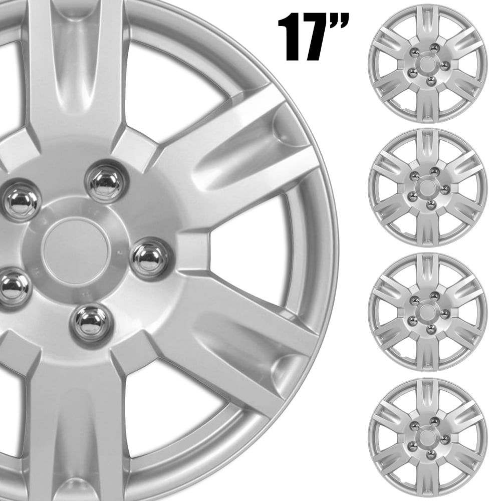 4 NEW OEM SILVER 17" HUB CAPS FITS NISSAN SUV CAR ABS CENTER WHEEL COVERS SET