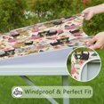 thumbnail image 6 of Yorkie Dog and Pioneer Flower Square Fitted Tablecloth with Elastic Edge,Square Table Cover,Washable Elastic Table Cover for Home Kitchen Party Decor 36"x36", 6 of 6