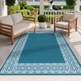 thumbnail image 2 of LOKHOM 5'x7' Faux Jute Outdoor Rugs, Bohemian Area Rug for Living Room, Washable Non Slip Indoor Outdoor Carpet for Patio Backyard Bedroom, Blue, 2 of 9